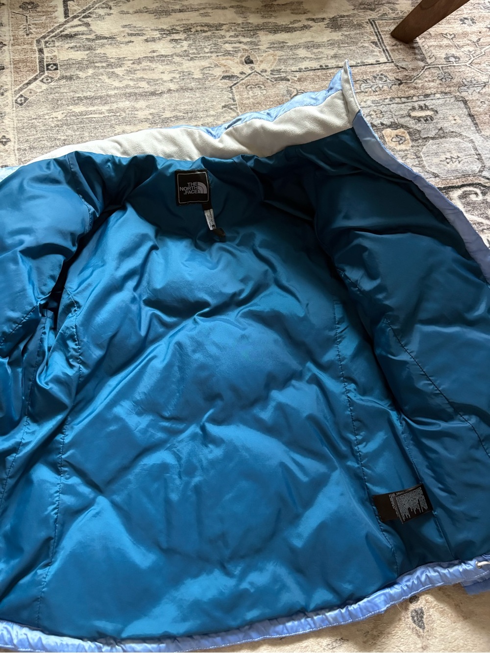 The north face 550 women’s puffer goose down coat jacket size L clouds sky blue - Picture 9 of 16